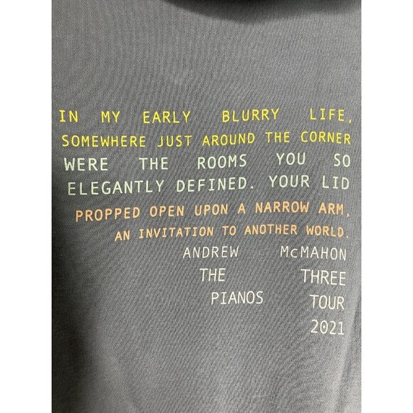 Andrew McMahon The Three Pianos Tour Men's Medium Blue Sweatshirt Hoodie - Picture 10 of 11